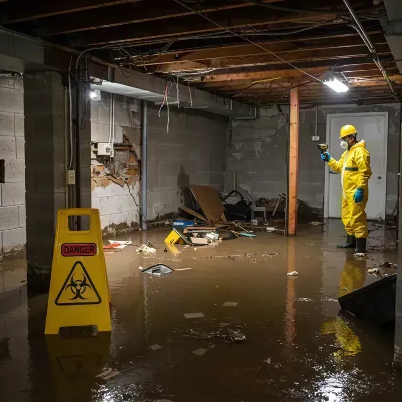 Flooded Basement Electrical Hazard in Roxana, IL Property